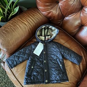Children’s Burberry Military Blue Quilted Jacket 6 Months